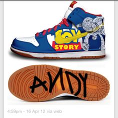 Perfect 90s shoes Toy Story Andy, Toy Story 3, Disney Shoes, Mia 3, Hype Shoes, Custom Sneakers, Hummel Sneaker, Disney Style, Dc Sneaker