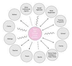 a circular diagram with the names of different activities