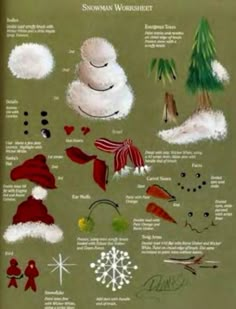 the snowman worksheet is filled with pictures and instructions