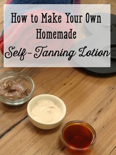 Learn how to make homemade sunless tanning solution. There are many different recipes. These have no harsh chemicals and no funny smells. Homemade Tanning Lotion, Diy Tanning Lotion, Diy Self Tanner, Diy Tanning, Self Tanning Lotion, Tanning Bed Lotion, Tanning Skin Care, Sunless Tanning Lotion, Best Tanning Lotion