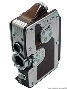 an old fashioned camera is shown on a white background