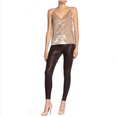 Nwt - Habitual Rich Velvet Adds A Touch Of Glam To Your Look In This Chic Tank. Recreate The Look In The Pictures, The Leather Pants Are For Sell In My Closet In Size Small. Fit: This Style Fits True To Size. Size: Xs Color: Champagne V-Neck Adjustable Spaghetti Straps V-Back Front Velvet Construction Vented Hem Fiber Content Front Body: 78% Rayon, 22% Nylon Front Lining And Back: 100% Polyester New Condition Smoke Free And Pet Free Bundle With Two Or More Items And Receive A Discount Thanks For Chic Metallic V-neck Top, Luxury Satin V-neck Camisole, Fitted Sequin V-neck Camisole, Purple Tank, Silk Tank Top, Affordable Leopard Print V-neck Top, Spaghetti Strap Tank Top, Silk Tank, Velvet Tops