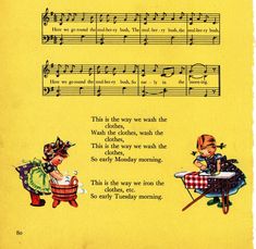 "This beautiful vintage 2-sided print is from Enid Blyton's book \"Story Book\" (pub. 1957 by Wonder Books, Inc, New York) and measures 7¼\" x 10½\" (18.5cm x 26.5cm). It has the music and words of the nursery song \"The Mulberry Bush\" on one side, and the title page \"Nursery Songs\" on the reverse. It will add charm to baby's nursery or child's room and would look lovely framed. It also makes a unique gift for loved ones, baby showers, and new baby occasions. Alice Marie Schlesinger (born 1917) was an Austrian portrait artist and teacher. She studied at the Academy of Fine Arts, Vienna from 1934-1938. She was a freelance artist of children's books. Her wonderful legacy is making children happy with her art. Enid Mary Blyton (1897-1968) was an English children's writer whose books have b Nursery Rhyme Art, Enid Blyton Books, Nursery Songs, Mulberry Bush, Wonder Book, Book Story, Childs Room, Nursery Rhyme, Title Page