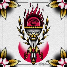 Neo traditional drawing old school tatto design procreate ipad pro digital art torch flame eye illuminati olympics Neo Traditional Drawing, Neo Traditional Tattoo Art, Procreate Tattoo Design, Neo Traditional Tattoo Design, Sketch Tips, Geisha Tattoo Design, Procreate Tattoo, Procreate Ipad Pro