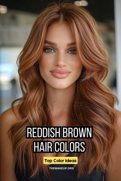 Best Reddish Brown Hair Colors Ideas You'll Adore Level 7 Red Brown Hair Color, Light Brown And Auburn Hair, Reddish Blonde Brown Hair, Redish Brown Hair Color For Summer, Reddish Bronde Haircolor, Bronzed Copper Hair, Blending Gray Hair With Copper, Auburn Hair With Brown Eyes, Chestnut Auburn Hair Color