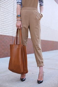 Pairing sleek overalls with her monogrammed tote... Blair's tote story. What's yours? #MyToteStory Satchels Handbags, Blair Eadie, Atlantic Pacific, Plus Size Dress Outfits, Black Dress Outfits, Cheap Dresses Online, Simply Chic, Casual Friday