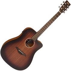 an acoustic guitar is shown against a white background