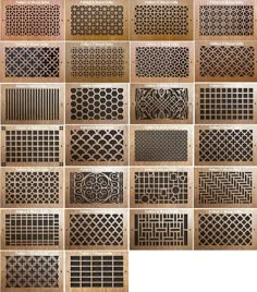 many different types of decorative metal grates