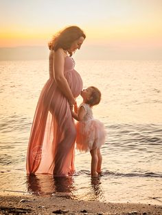 Maternity Daughter Photoshoot, Maternity And Daughter Photography, Beach Maternity Pictures With Sibling, Maternity Beach Photoshoot Dress, Beach Maternity Photos Just Mom, Maternity Photography Mom And Daughter, Maternity Mommy And Me