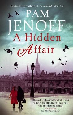 the cover of a hidden affair by pam lenoti, with two people walking in front of a city