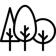 three trees are shown in black and white