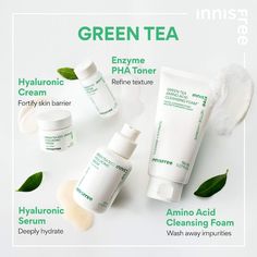 Foods For Glowing Skin, Innisfree Skincare, Green Tea Cream, Food For Glowing Skin, Beautiful Skin Care, Skin Nutrition, Skincare Samples, Cosmetic Packaging Design, Serum Cream