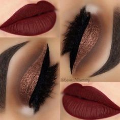 Maroon Lipstick Makeup, Farewell Makeup, Maroon Matte Lipstick, Fall Makeup Ideas, Maroon Lips, Eye Makeup Pink, Maroon Lipstick, Lancome Mascara, Perfect Eye Makeup