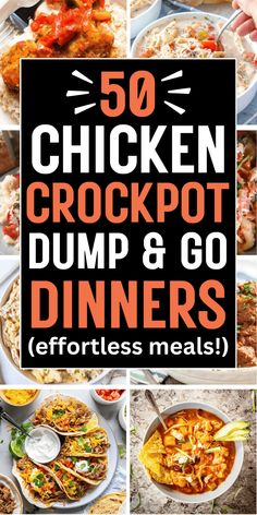 50 chicken crockpot dump & go dinners