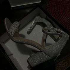 Windsor Heels Brand New Worn Only Once. Box And Tags Included. Cute Heels For Prom, Heels For Prom, Hoco Shoes, Homecoming Heels, Silver Heels Prom, Prom Shoes Silver, Quinceanera Shoes, Glittery Shoes, High Heels For Prom