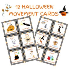 printable halloween movement cards for toddlers