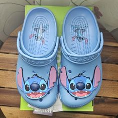 With Tags And Original Box Stitch Clog Shoes Size J4 Stitch Crocs Shoes, Stitch Shoes Disney, Stitch Slippers Disney, Stitch Watch Cheap, Lilo And Stitch Crocs Shoes, Stitch Outfits, Stitch Clothes Sweatshirts & Hoodies, Lilo And Stitch Toys, Stitch Shoes