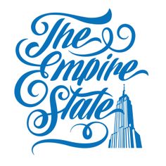 the empire state logo in blue ink