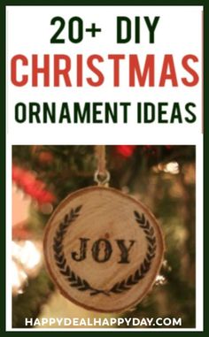 a christmas ornament with the words, 20 diy christmas ornament ideas