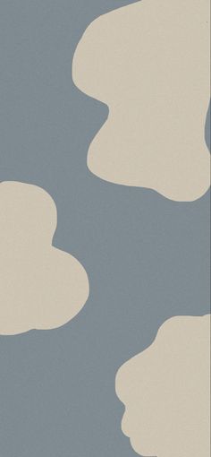 two clouds are in the sky on a blue and white background with light gray colors