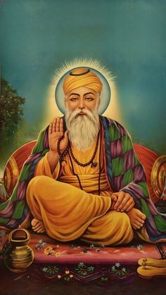 Shri Guru Nanak Dev Ji, Vintage Art Paintings, Dev Ji, Guru Nanak, Golden Temple