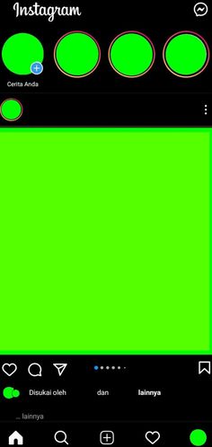 an image of a green screen on a cell phone with the text instagramm