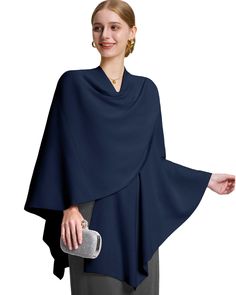 PRICES MAY VARY. One Size: Designed to drape beautifully, this open-front shawl wraps for women flatters all body types, providing an elegant silhouette that enhances your natural curves while offering ample warm coverage Soft & Cozy Fabric: Crafted from a premium soft, lightweight double-knit fabric, this shawl wrap for women ensures all-day comfort and guarantees the wearer great warmth without compromising on style Chic Crossover Design: Our women's crossover shawl wrap features a front loop Elegant Cape, Open Front Poncho, Elegant Shawl, Barley Twist, Loop Design, Cozy Fabric, Poncho Sweater, Shawl Wrap, Double Knit