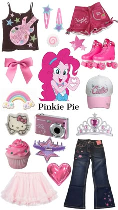 Pinkie Pie Clothes, Pinkie Pie Outfit Inspiration, Pinkie Pie Aesthetic Outfit, Pinkie Pie Inspired Outfit, Pinkie Pie Outfit, Mlp Halloween, Pinkie Pie Costume, Mlp Costume, Pony Costumes