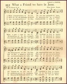 an old sheet music with the words what a friend we have in jesus