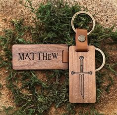 Speak Friend and Enter! Check out these personalized keychains inspired by Lord of the Rings. Choose from our original art designs and then customize with your name in a Lord of the Rings themed font. Speak Friend And Enter, Personalized Keychains, Hand Art Drawing, Personalized Keychain, Kind Words, Leather Band