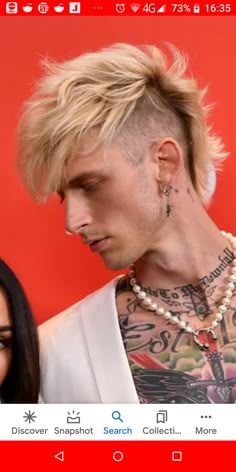 Mgk Haircut, Punk Hairstyles For Men, Fohawk Haircut Fade, Punk Rock Hair, Rocker Hair, Mohawk Mullet, Mohawk Hairstyles Men, Mohawks