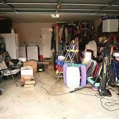 a garage filled with lots of different items