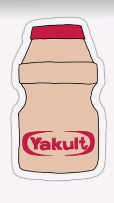 a bottle sticker with the word yakult on it