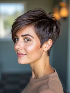 60 Inspiring Short Haircut Ideas for a Fresh New Look Short Hairstyles Oval Face, Crop Cut Hair Women, Pixie Straight Hair, A Line Bob Short, Short Hair Over 40, Cabelo Pixie Cut, Sleek Short Bob, Haircut For Girl, Haircut Short Hairstyles