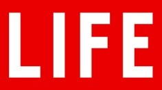 a red and white sign that says life