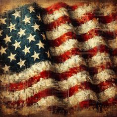 an american flag is shown with grungy paint on the edges and bottom half