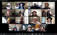 a group of people wearing hats are shown in a video call with the caption's name on it