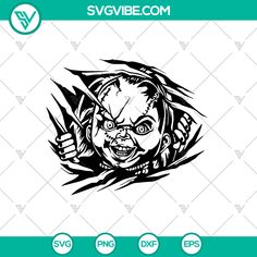 an image of a scary clown face in black and white with the word svvibe com on it