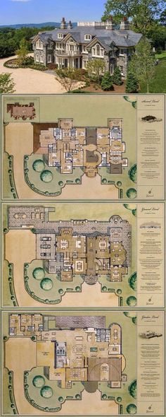 the floor plan for this mansion is very large and has two levels to each level