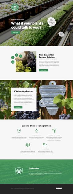 the landing page for an eco farm website