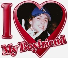 the i love my boyfriend photo is displayed in a heart shape with an image of a man