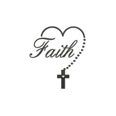 the word faith with a cross on it and a heart in the middle that says faith