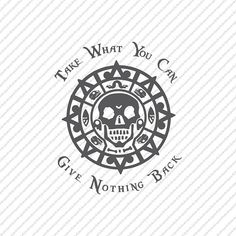 a black and white skull with the words give nothing back in it's center