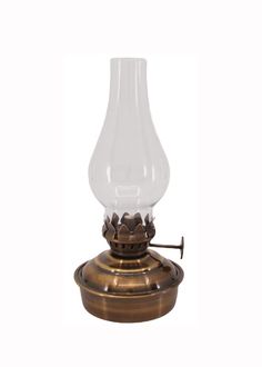 an old fashioned oil lamp on a white background