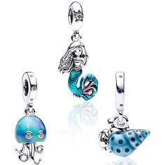 18k Gold Plated 925 Disney Little Mermaid Charm Bundle Pack Nwot Includes 3 Charms Pictured Embellished With White Simulated Diamonds, Fine Precious Metals, Simulated Gems And Enameled Glazes For A Lifetime Of Fairytale Enjoyment Perfect For Pandora Bracelets, Necklaces, Earrings! Silver Charms For Bracelets, Pandora Charm Bracelet Disney, Pandora Jewelry Charms Disney, Edgy Bracelets, The Little Mermaid Necklace, Mermaid Charm Necklace With Lobster Clasp For Gift, Mermaid Charm Bracelet, Jellyfish Pendant, Charms For Bracelets