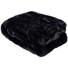 a black fur blanket on a white background