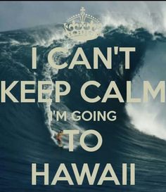 a poster with the words i can't keep calm, i'm going to hawaii