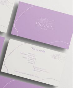 three business cards with the word diana on them