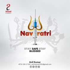 an advertisement for nav ratri with the message stay safe stay bleeded on it