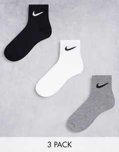 Socks multipack by Nike This item is excluded from promo Pack of three pairs Ribbed cuffs Nike logo details Ankle length Sacs Tote Bags, Nike Socks, Festival Accessories, Nike Training, Skirt Co Ord, Curves Workout, Maxi Dress Trend, Black Wrap Dress, Short Socks